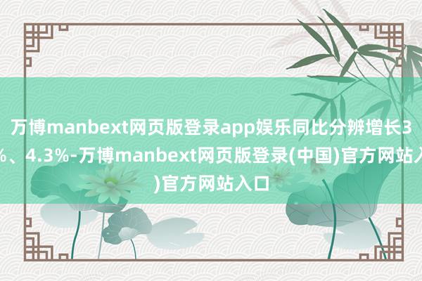 万博manbext网页版登录app娱乐同比分辨增长3.5%、4.3%-万博manbext网页版登录(中国)官方网站入口
